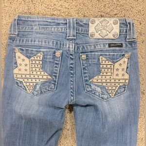 Miss Me Boot Cut Blue Jeans. US 25. EUC.